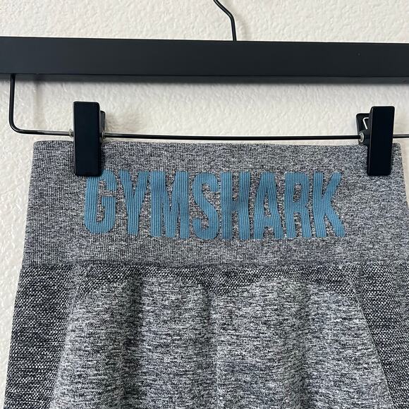 Gymshark seamless leggings heather gray light blue logo - Picture 4 of 9